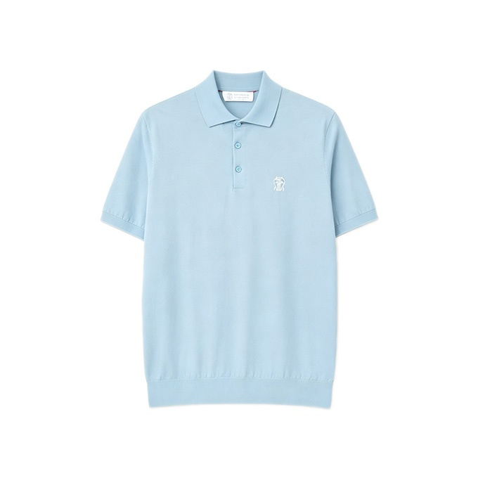 brunello cucinelli tennis embroidered short sleeve polo shirt